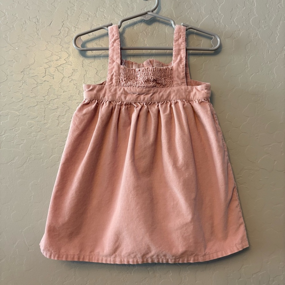 The little white company London pink corduroy baby girl dress 12-18 months